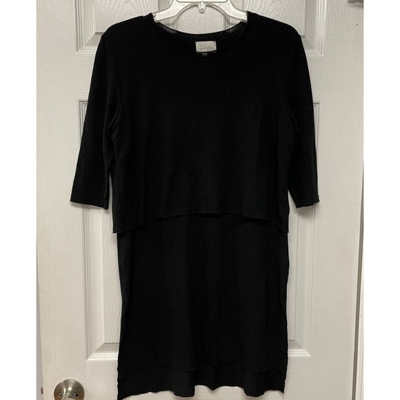 Anthropologie Deletta Long Black Tunic Top M - Picture 1 of 4